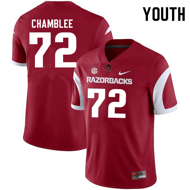 Youth #72 Andrew Chamblee Arkansas Razorbacks College Football Jerseys Sale-Cardinal - Click Image to Close